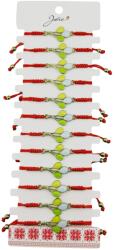 Jolie Martisor Bratara pentru Dama si Copii, Jolie, Model Balonase Colorate, Set 12 bucati, Pandantiv Emailat cu Contur Auriu, Snur Reglabil, Rosu/Multicolor (128014)