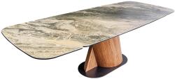 Invicta interior Masa de dining ELEMENTS extensibila din lemn de nuc si blat cu aspect de marmura, 180-260 cm (46476)