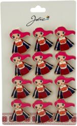 Flippy Set 12 Brose Martisor Primavara, Jolie, Model Fata, cu Mesaj Super Mom, Multicolor (128307)
