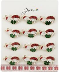 Flippy Brose Martisor, Jolie, Set 12 Bucati, Buburuza Cu Trifoi, Metal, 3 cm, Multicolor (134049)