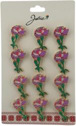 Flippy Set 12 Brose Martisor Primavara, Jolie, Model Garoafe Roz (134017)