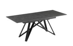 Invicta interior Masa de dining ATLAS 160-200cm extensibila, aspect marmura, ceramica grafit, sticla securizata (46500)