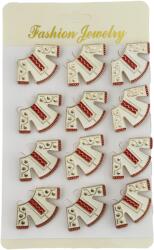 Flippy Set 12 Brose Martisor Traditional, Flippy, Model Haina Traditionala, Brose din Metal, Aspect Lacuit, 3 x 2, 5 cm per Unitate, Alb (114219)