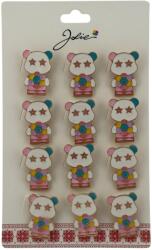 Flippy Set 12 Brose Martisor pentru Copii, Jolie, Model Urs Panda cu Floare Multicolora (134016)