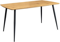 Invicta interior Masa de dining APARTMENT 120cm, aspect lemn de stejar salbatic natural, cu cadru metalic negru (47063)