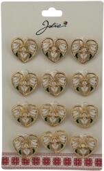 Flippy Set 12 Brose Martisor Primavara, Jolie, Model Trei Ghiocei in Inima, Alb (128296)