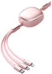 Flippy Cablu Retractabil Universal pentru Telefon, Flippy, Universal 3in1 pentru Orice Tip de Telefon, Micro-USB, Lightning, TYPE-C, 1.2M, Roz (161507)