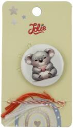 Flippy Martisor cu Brosa pentru copii, Jolie, Material Metal, Ambalaj Carton cu Design, Model Urs Koala, Gri/Alb (165708)