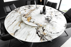 Invicta interior Masa de dining SPIN cu platou rotativ detasabil si aspect de marmura, 150 cm (46422)
