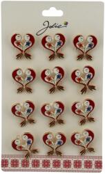 Flippy Set 12 Brose Martisor Primavara, Jolie, Model Pasari Rosii in Inima (128312)