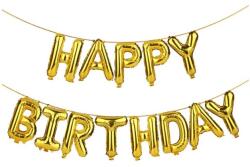 Flippy Set 13 Baloane Folie, Flippy, Tip Ghirlanda, Model Happy Birthday, 40 cm, Auriu (124735)