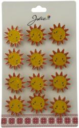 Flippy Set 12 Brose Martisor pentru Copii, Jolie, Model Soare, Galben (128209)