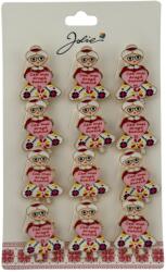 Flippy Set 12 Brose Martisor Primavara, Jolie, Model Femeie, Mesaj Cea Mai Draga Bunica, Multicolor (128256)