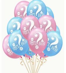 Flippy Set 10 Baloane din Latex, Flippy, Model Party Gender Reveal, 30 cm, Roz Albastru (130926)