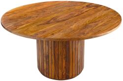 Invicta interior Masa de dining TRES CHIC O 140cm rotunda din lemn de sheesham, finisaj piatra maro (48201)