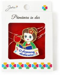 Flippy Martisor Brosa Mica in Cutie, Jolie, Dimensiune Brosa 2, 5-3 cm, Material Metal, Model O Doamna Dedicata, Multicolor (134745)