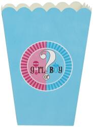 Flippy Set 6 Cutii Popcorn Gender Reveal, Flippy, Girl or Boy, din Carton, 13 x 9 cm, Roz/Albastru (130472)