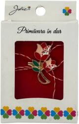 Jolie Martisor Brosa Mica in Cutie, Jolie, Dimensiune Brosa 2.5-3cm, Material Metal, Model Lalele Traditionale (134761)