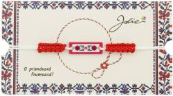 Flippy Martisor Traditional Bratara Norocoasa, Jolie, Model Traditional, Bratara Martisor pentru Copii, din Plastic/Textil, Snur Alb/Rosu (165488)
