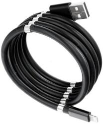 Flippy Cablu de incarcare rapida, Flippy, USB, compatibil Iphone, cu absorbtie magnetica, 1 m, negru (124292)