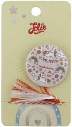 Flippy Martisor cu Brosa pentru copii, Jolie, Material Metal, Ambalaj Carton cu Design, Model Unicorn party, Roz deschis (165703)