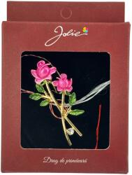 Jolie Brosa Vintage, Jolie, Material Metal, Ambalaj Carton, Dimensiune Brosa Aproximativ 4-6 cm, Model Trandafiri, Roz (165156)