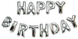 Flippy Set 13 Baloane Folie, Flippy, Tip Ghirlanda, Model Happy Birthday, 40 cm, Argintiu (124733)