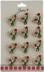 Flippy Set 12 Brose Martisor Primavara, Jolie, Model Trifoi cu Buburuza, Verde Alb Rosu (128308)