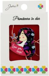 Flippy Martisor Brosa, Jolie, Model Love You Nasa, Metal Emailat in Culori, Sistem de Prindere cu Ac, Dimensiune 2.5-3 cm, Ambalaj Individual cu Design, Multicolor (134757)