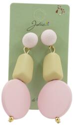 Flippy Cercei Dama de Primavara, Jolie, Model Forme Geometrice, Eleganti si Moderni, 7 x 2 cm per unitate, Galben/Roz (114609)