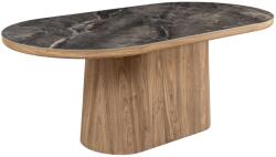 Invicta interior Masa de dining UNIQUE din lemn de nuc si blat din ceramica cu aspect de marmura, 200 cm (46380)