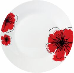 VANORA Farfurie Intinsa Port. 23Cm, Red Flowers (VN-NE-FL23)