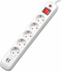 Spacer Prelungitor Spacer Schuko X5 16A 4.5M Wh (PP-5-45 USB) - materiale
