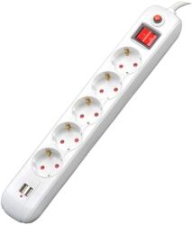Spacer Prelungitor Spacer Schuko X5 16A 1.8M (PP-5-18 USB) - materiale