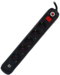 Spacer Prelungitor Spacer Schuko X5 16A 4.5M Bk (PP-5-45B-USB) - materiale