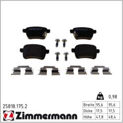 ZIMMERMANN Set placute frana ZIMMERMANN 25818.175. 2 (25818.175.2)
