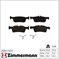 ZIMMERMANN Set placute frana ZIMMERMANN 25841.140. 1 (25841.140.1)