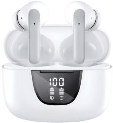 CerCip Casti Wireless TWS CerCip S42 cu izolare a zgomotului ENC+ANC, Autonomie 40 ore, Control prin Touch, Universale, Culoare Alb (47567832)