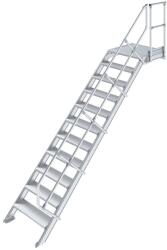 KRAUSE LÉPCSŐ DOBOGÓVAL (KÖNNYŰFÉM) 11 FOKOS 1, 0 M, 45° (824615) - profiletra