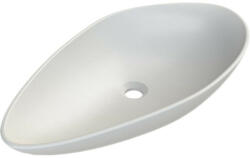 CeraStyle OLIVE - PULTRA ültethető - Top Counter - porcelán mosdó - MATT FEHÉR - 60 x 35 cm (OC051H51W043) - watermarkt