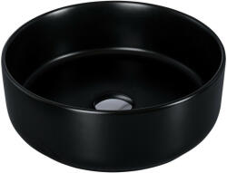 Eros SIMPLE 8 - PULTRA ültethető - Top Counter - porcelán mosdó - MATT FEKETE - 36 x 36 x 13 cm (82MC6259) - watermarkt