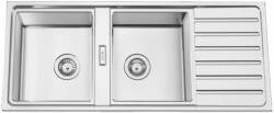 Rodi FUSION 116 EXKLUSIV Kétmedencés csepptálcás extra mély rozsdamentes mosogató - 116x50 cm (RODIFUSION86_2B_1D)