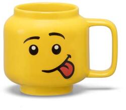 LEGO® Cana LEGO din ceramica mica, galbena, 255 ml, model cap minifigurina (40460802)