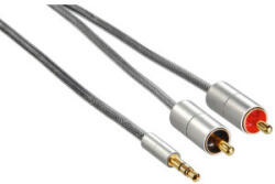 Hama Cablu audio Hama 80864, 1x Jack 3.5 mm Male - 2x RCA Male, 1 m, Argintiu (80864_hama)