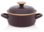 Metalac Princ zománcozott lapos lábas fedővel, 16 cm, 1, 5 L, bordó (387265) (387265)