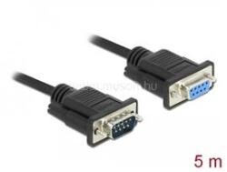 Delock Sub-D9-es, RS-232 soros kábel, apa-anya, 5 m (DL86598) (DL86598)