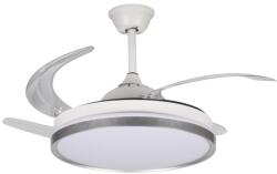 Kanlux 46372 - Corp de iluminat LED dimabil PLAVE cu ventilator, 36W, 230V, CCT, argintiu/alb + telecomandă (KX2736)