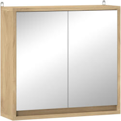 HOMCOM Dulap de Baie cu Oglindă, 2 Uși și Raft Reglabil, 48 x 14, 5 x 45 cm, Culoarea Lemnului | Aosom Romania (834-172V80ND) Comoda