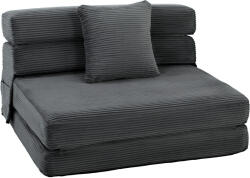 HOMCOM Fotoliu de podea Boneless Cloud 2-în-1, fotoliu de dormit pliabil cu aspect cord și pernă lombară, Gri închis | Aosom Romania (83B-793V01CG)