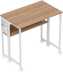 HomCom Birou rabatabil, transformabil în măsuță laterală, raft deschis, lemn natural | Aosom Romania (836-608V81ND)